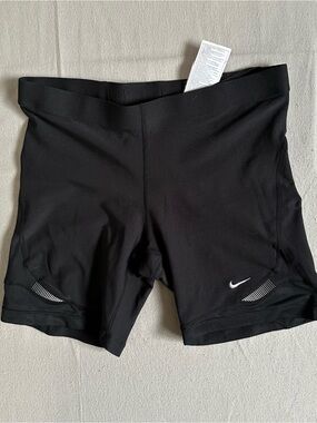 Nike Pro Compression Shorts Womens Black Biker Running Gym Athletic Size M